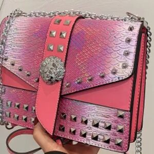 Pink Studded Crossbody Bag